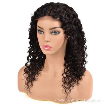 Middle Part Peruvian Deep Wave Wig with 6x6 Closure Transparent Preplucked HD Lace closure Front human hair wig Vendors